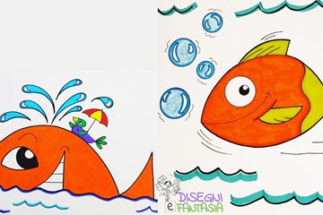 Disegna una Balena e un Pesce